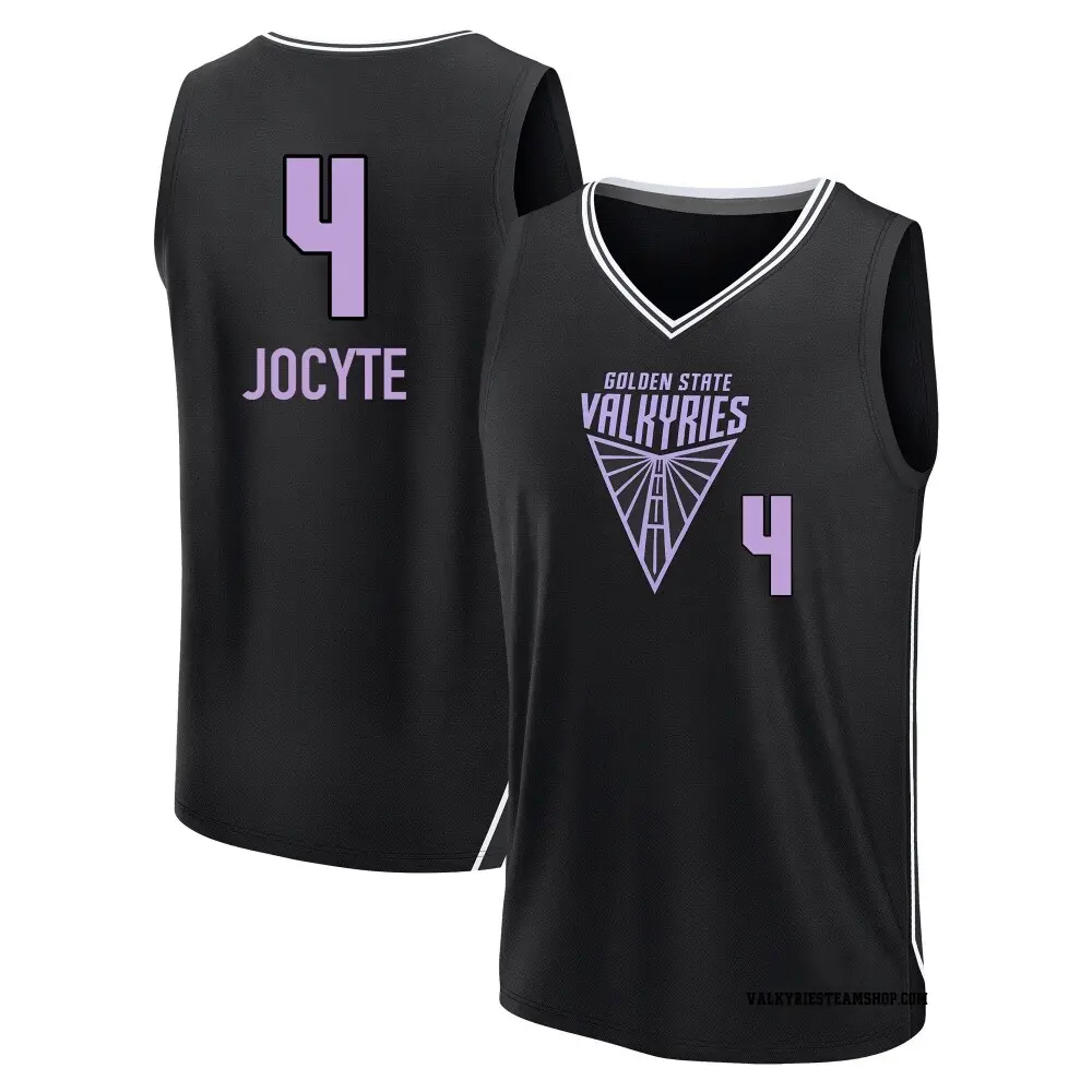 Men's Juste Jocyte ＃4 Replica Black Golden State Valkyries Fanatics Explorer Edition Fast Break Jersey