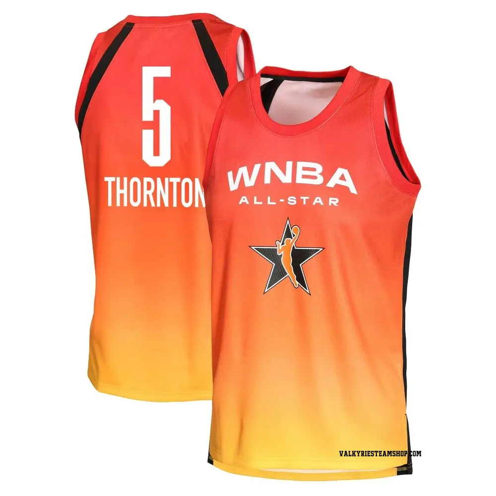 Men's Kayla Thornton ＃5 Explorer Edition Victory Orange Golden State Valkyries 2025 All-Star Game Jersey