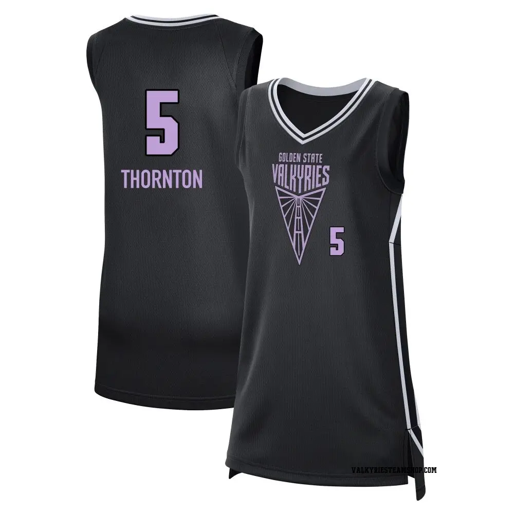 Women's Kayla Thornton ＃5 Explorer Edition Victory Black Golden State Valkyries 2025 Jersey