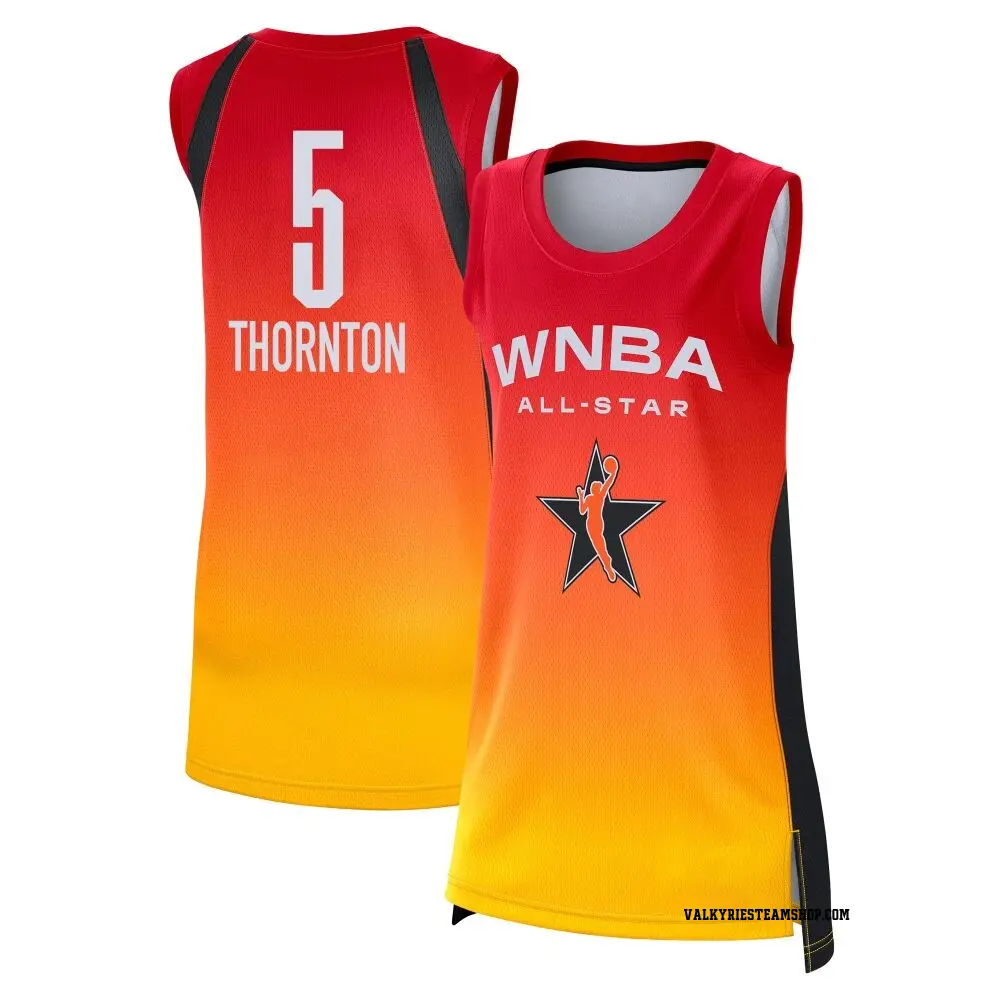 Women's Kayla Thornton ＃5 Explorer Edition Victory Orange Golden State Valkyries 2025 All-Star Game Jersey