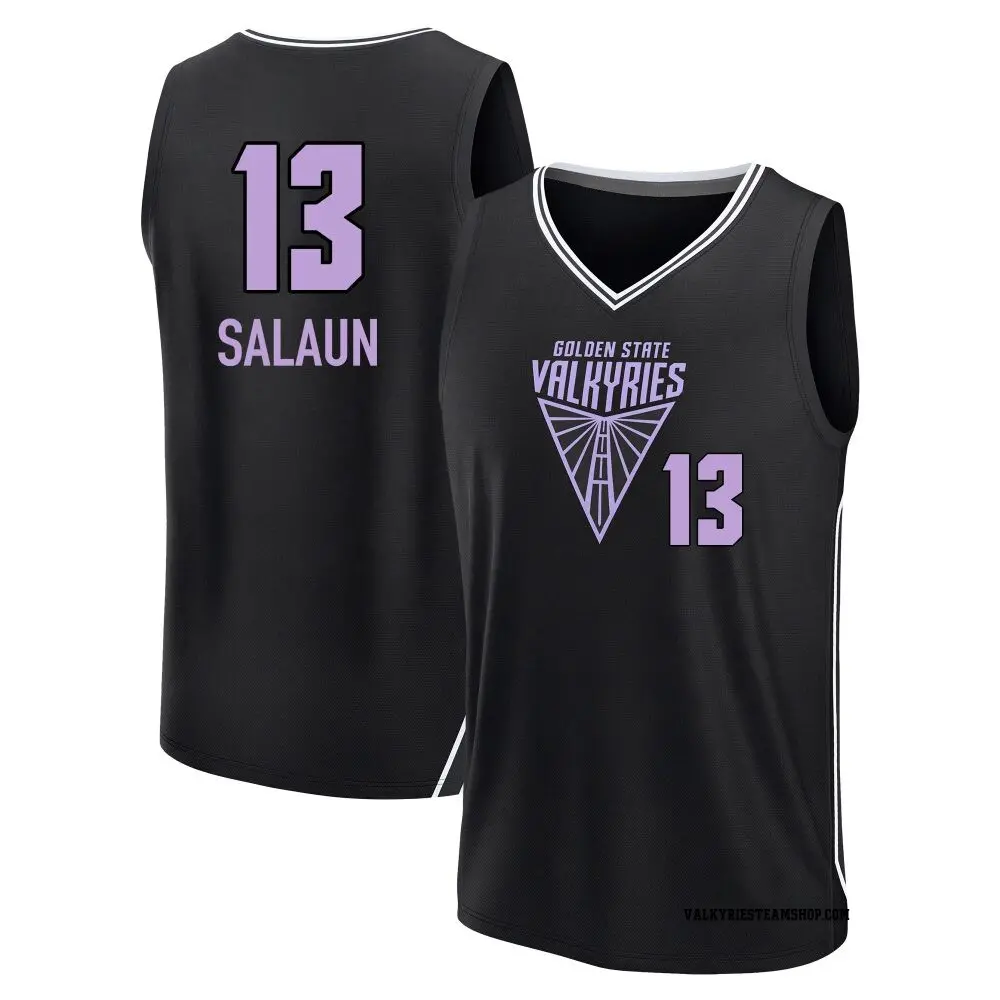 Youth Janelle Salaun ＃13 Replica Black Golden State Valkyries Fanatics Explorer Edition Fast Break Jersey